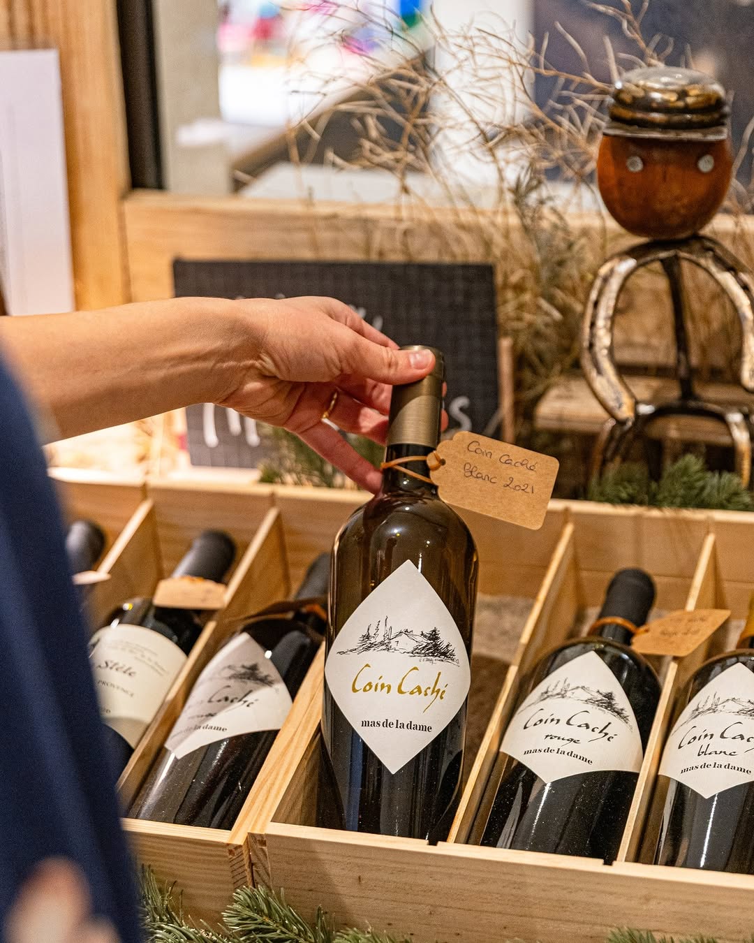 Photo by Mas De La Dame on February 25, 2026. May be an image of wine, wine bottle, bottle and text.